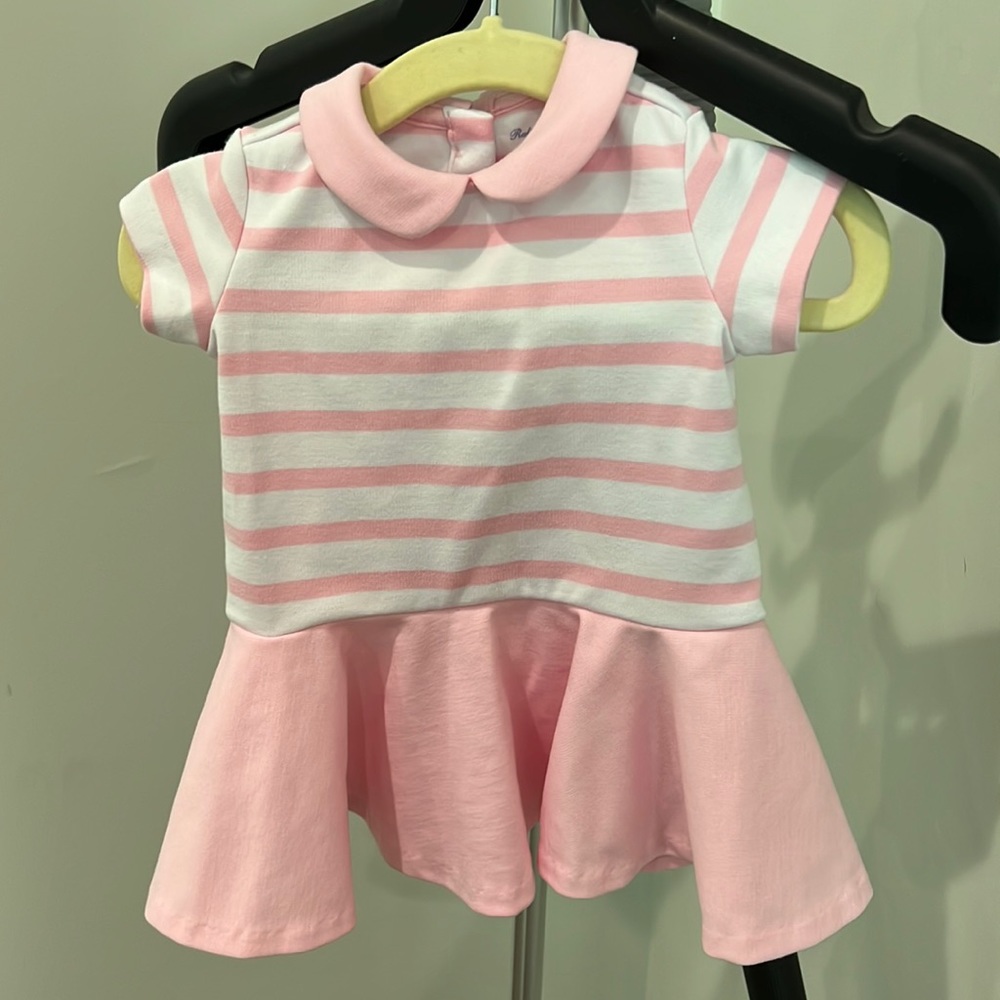Pink and White Stripe Ralph Lauren Girls dress